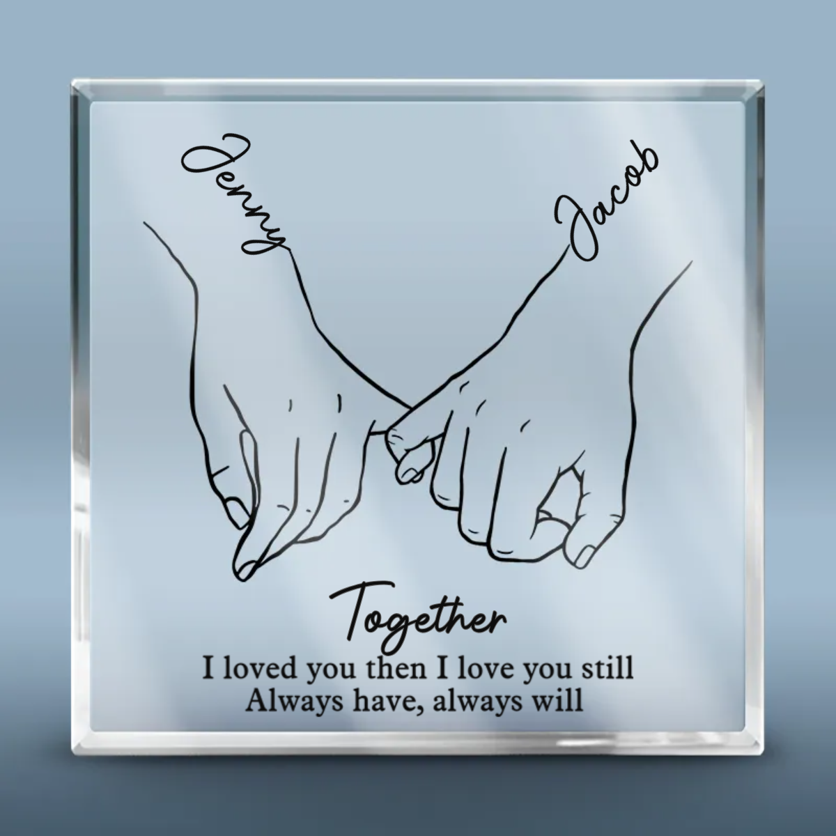 I Love You Forever - Custom Couple Acrylic Plaque, Personalized Square Gift for Husband & Wife, Anniversary Keepsake