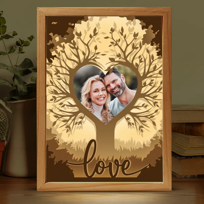 Custom Photo "My Love" - Personalized Couple Frame Light Box - Anniversary Gift for Husband & Wife