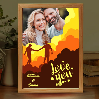 Custom Photo "Love You" - Personalized Couple Frame Light Box - Anniversary Gift for Husband & Wife