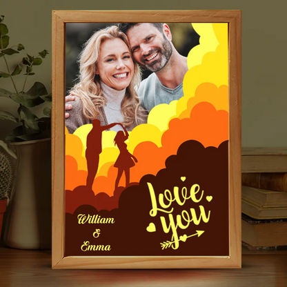 Custom Photo "Love You" - Personalized Couple Frame Light Box - Anniversary Gift for Husband & Wife