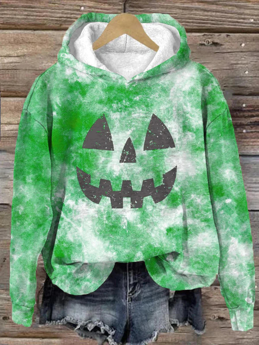 Halloween Ghost Printed Casual Hooded Sweatshirt