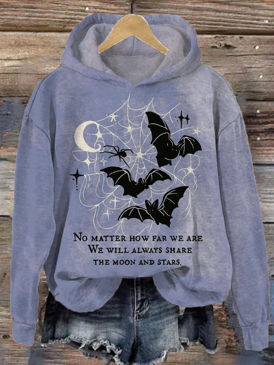 Ghost Printed Casual Hooded Sweatshirt