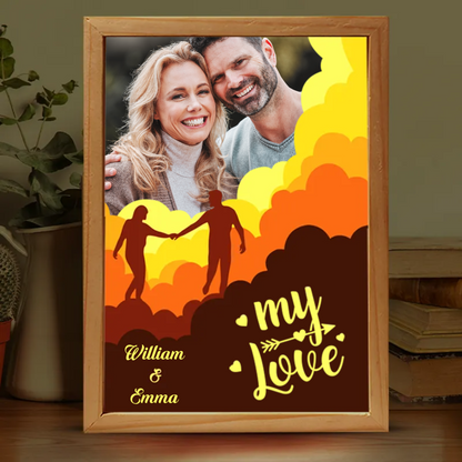 Custom Photo "Love You" - Personalized Couple Frame Light Box - Anniversary Gift for Husband & Wife