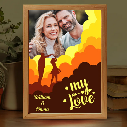 Custom Photo "Love You" - Personalized Couple Frame Light Box - Anniversary Gift for Husband & Wife