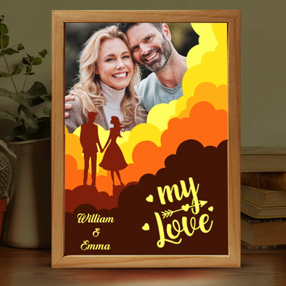 Custom Photo "Love You" - Personalized Couple Frame Light Box - Anniversary Gift for Husband & Wife