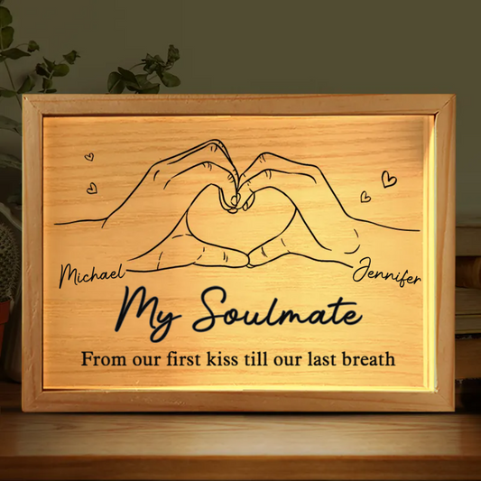 My soulmate - Personalized Couple Frame Light Box - Custom Gift for Husband & Wife, Anniversary