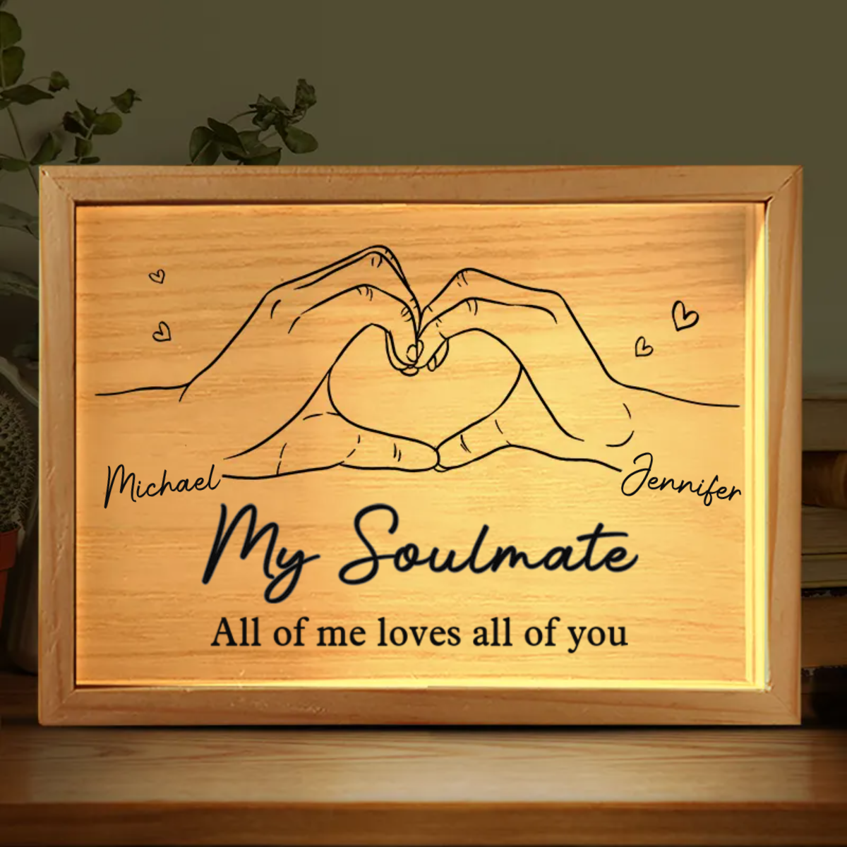 My soulmate - Personalized Couple Frame Light Box - Custom Gift for Husband & Wife, Anniversary