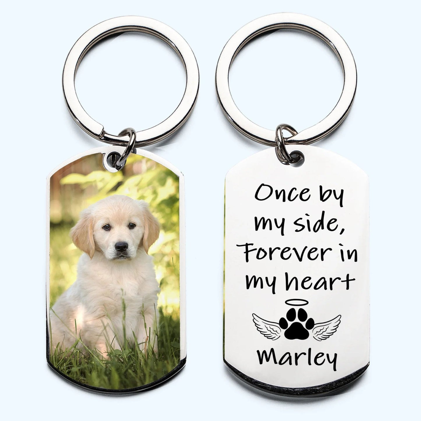 Once By My Side, Forever In My Heart - Custom Photo Stainless Steel Keychain