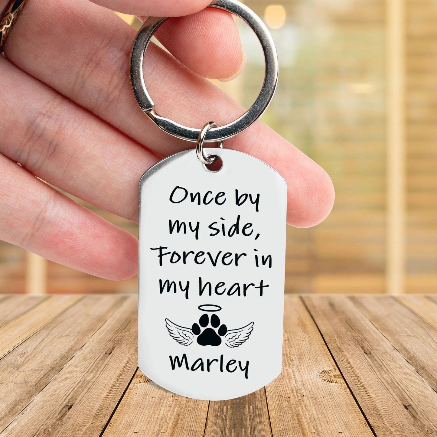 Once By My Side, Forever In My Heart - Custom Photo Stainless Steel Keychain