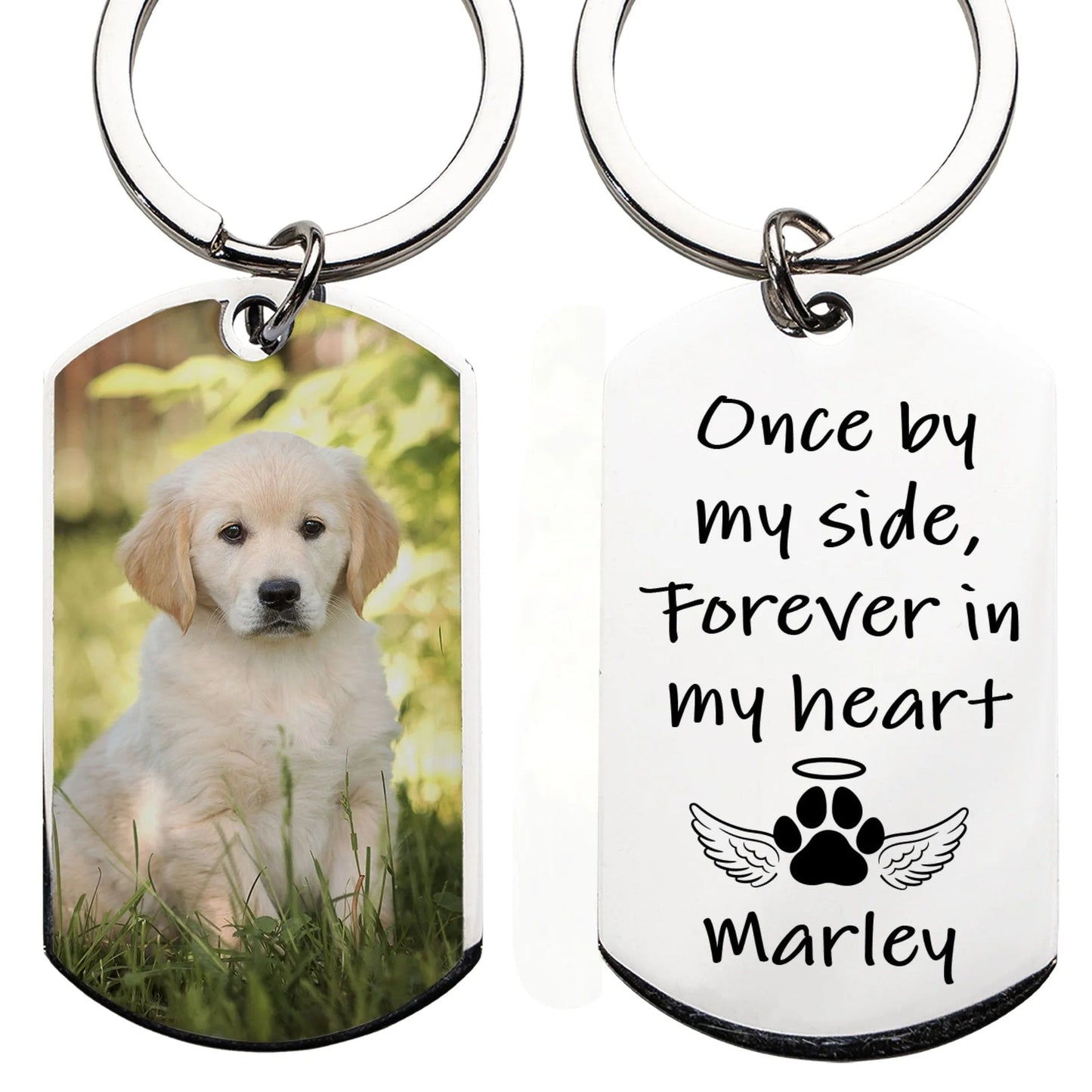 Once By My Side, Forever In My Heart - Custom Photo Stainless Steel Keychain