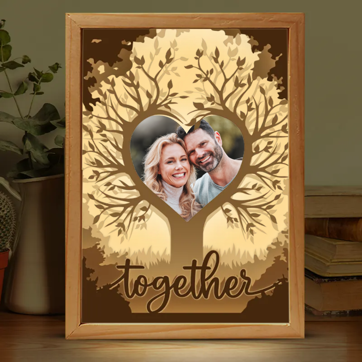 Custom Photo "My Love" - Personalized Couple Frame Light Box - Anniversary Gift for Husband & Wife