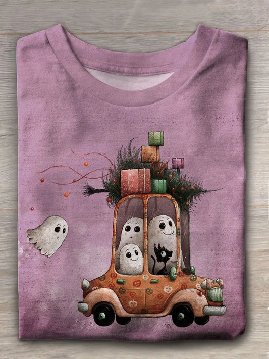 Ghost Family Print Casual T-Shirt