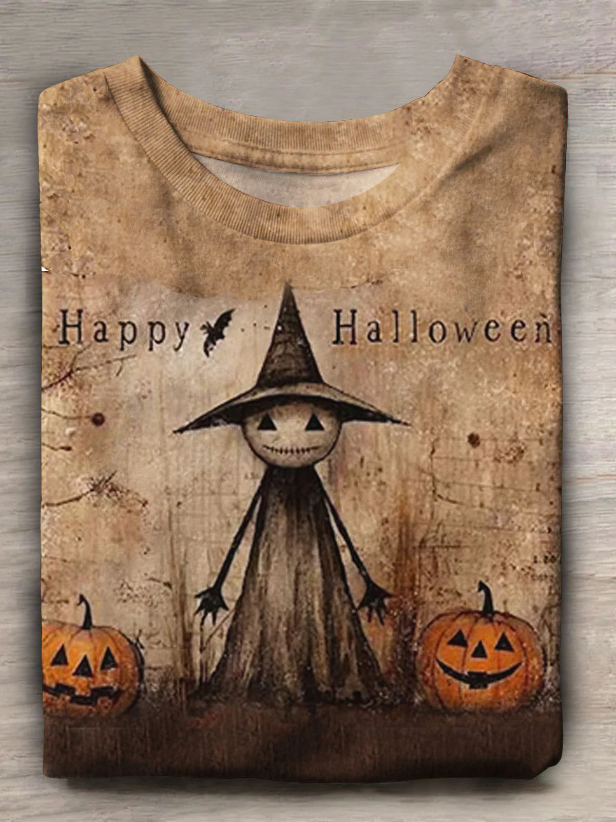 Happy Halloween Ghost Pumpkin Print Casual T-Shirt