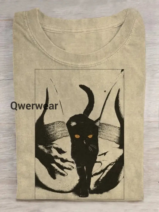 Cat Funny Art Print Casual Short Sleeve T-shirt