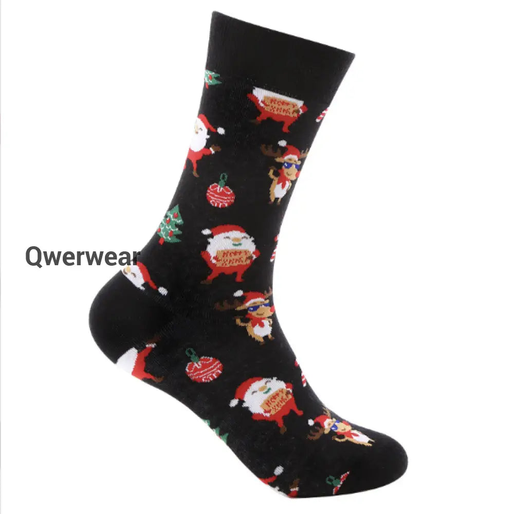 Christmas Element Casual Socks Black