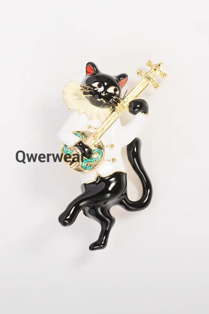 Creative Cat Animal Brooch Black And White