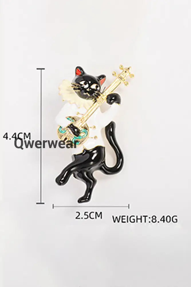 Creative Cat Animal Brooch Black And White