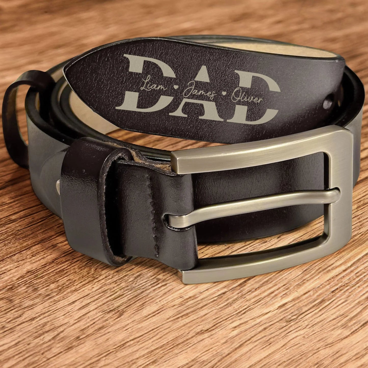 Dad's Forever Reminder - Custom Engraved Leather Belt with Love and Care