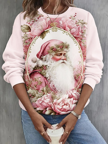 Santa Printed Casual Top