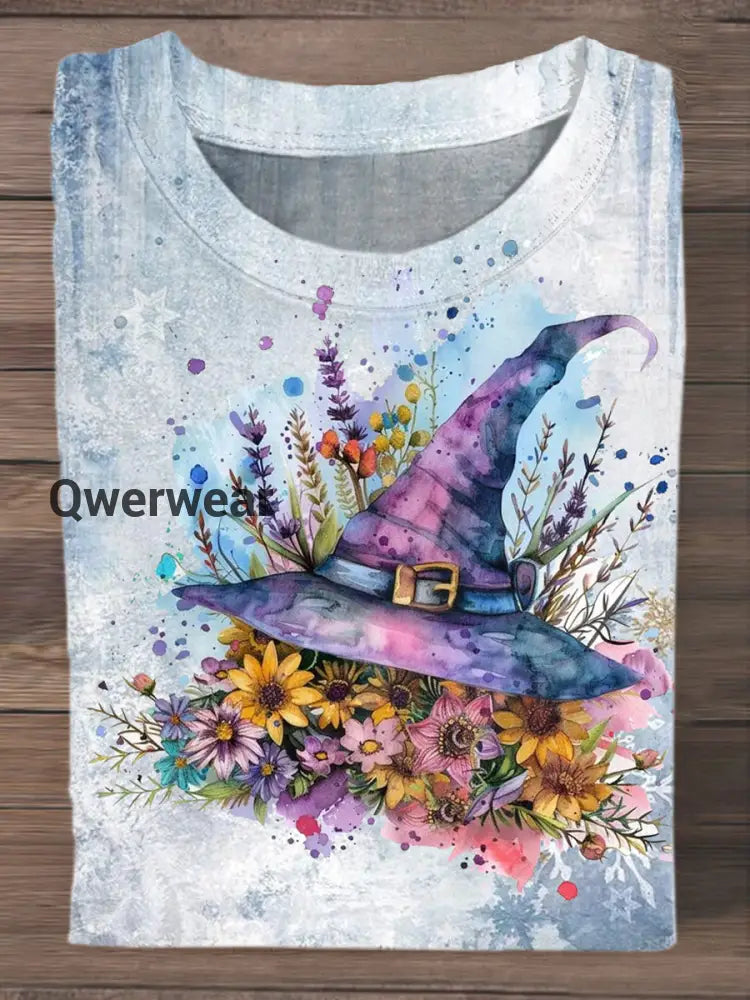 Fashionable And Elegant Christmas Witch Art Print Short-Sleeved T-shirt A / S