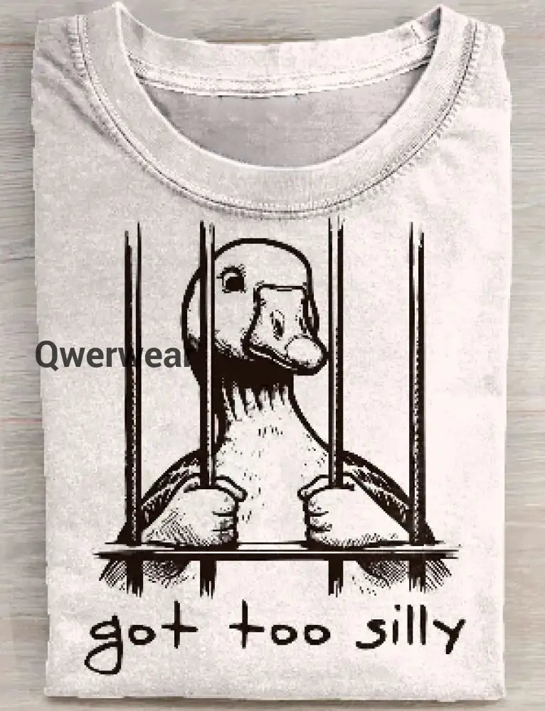 Humorous Silly Goose Art Print T-shirt