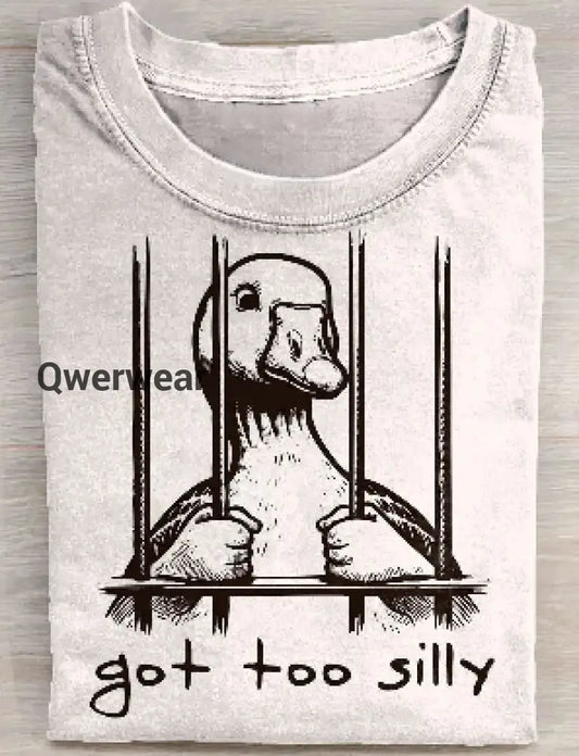 Humorous Silly Goose Art Print T-shirt