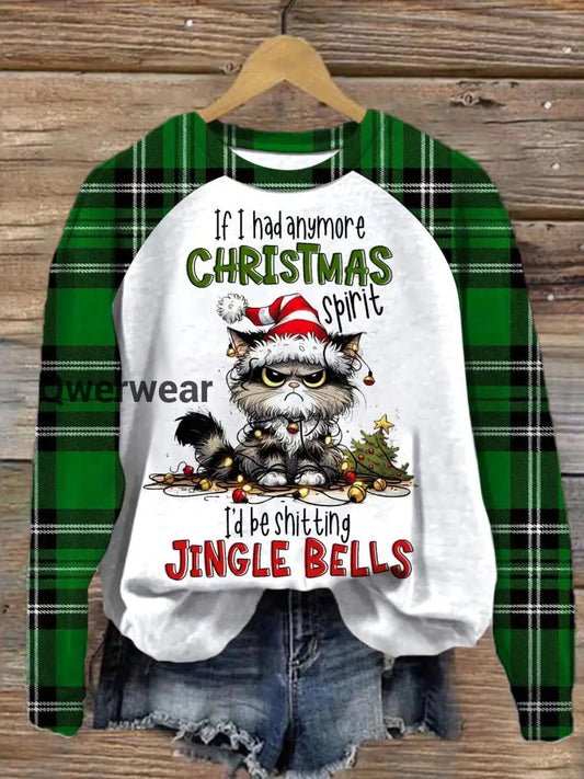 If I Had Anymore Christmas Spirit Long Sleeve Casual Top Mixed Color / S Women\’s Tops