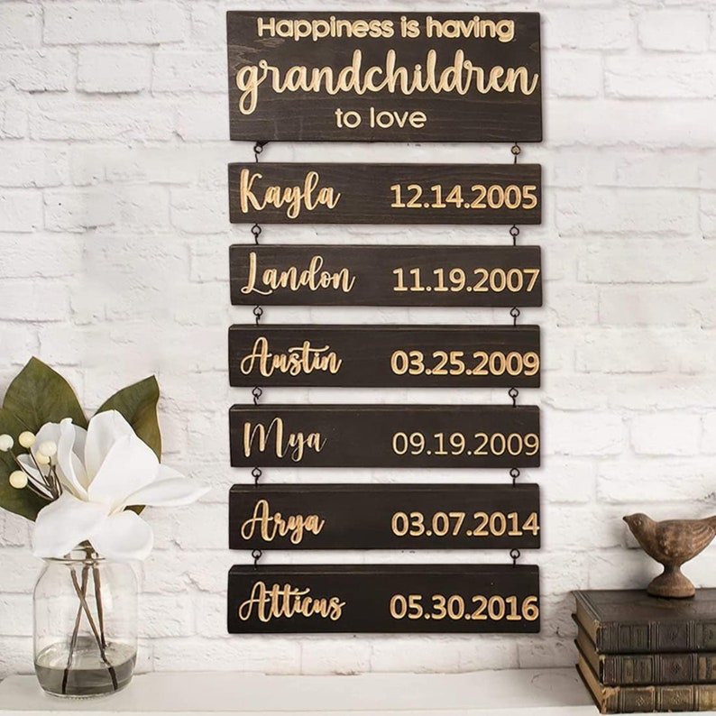 Personalized Engraved Cherished Family Hanging Sign Keepsake