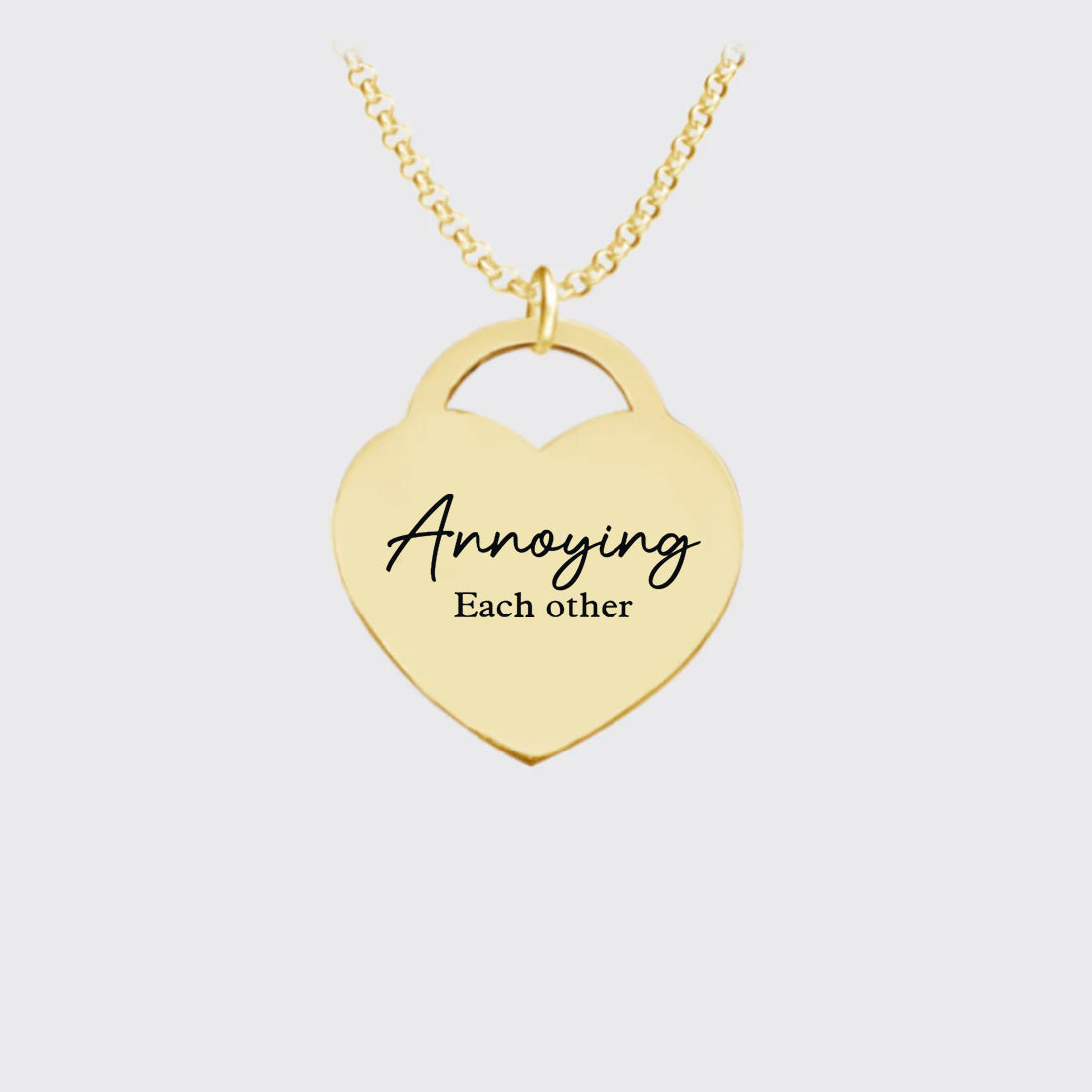 Annoying Each Other - Custom Photo Heart Lock Necklace – Personalized, Elegant, and Meaningful