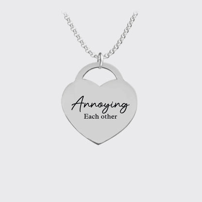 Annoying Each Other - Custom Photo Heart Lock Necklace – Personalized, Elegant, and Meaningful