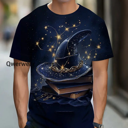 Magic Witch Hat Print Casual T-Shirt