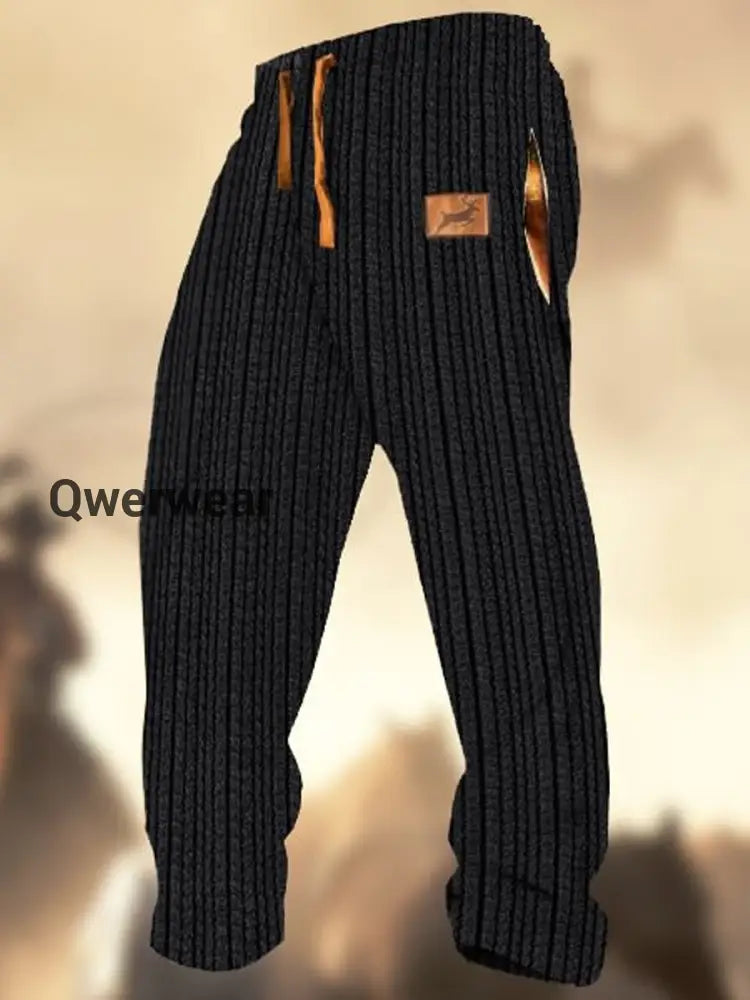 Men’s Fashion Art Print Drawstring Loose Pants A / S