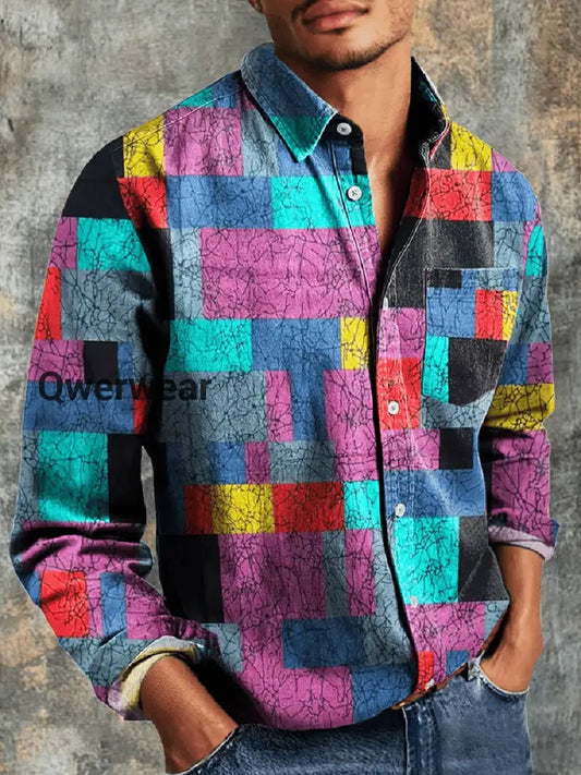 Men’s Vintage Long Sleeve Shirt As picture / S