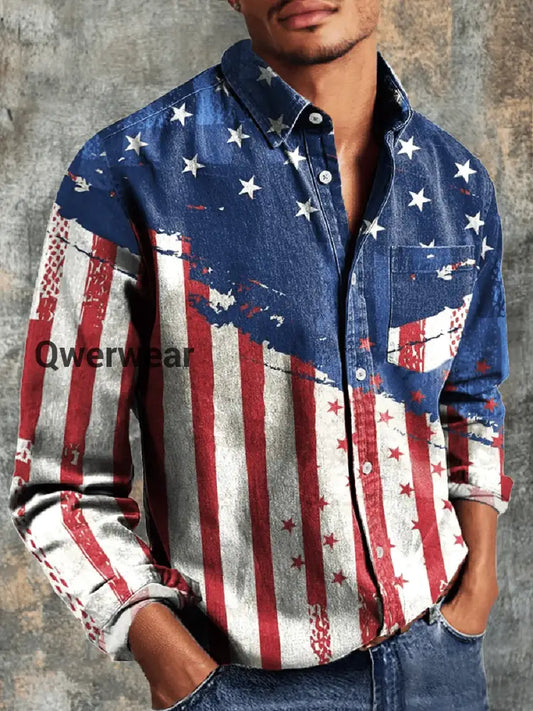 Men’s Vintage Long Sleeve Shirt As picture / S