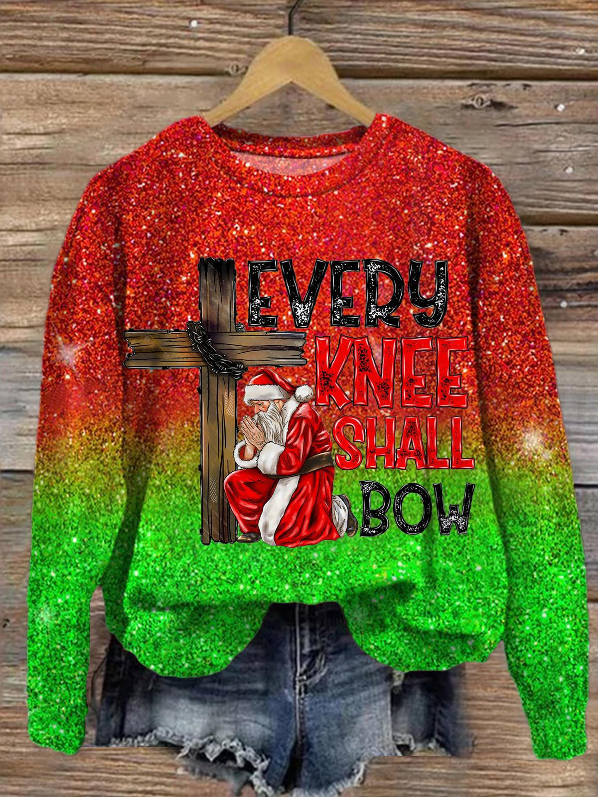 Christmas Is Also A Day Of Faith Printed Long Sleeve Casual Top