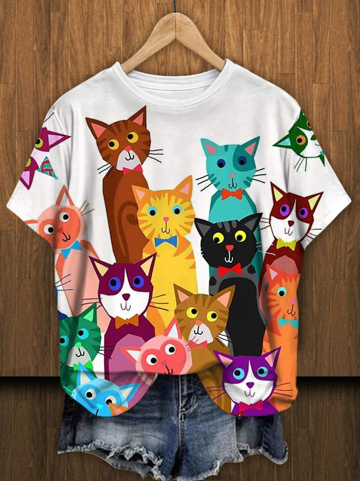 Cute Cats Crew Neck T-shirt