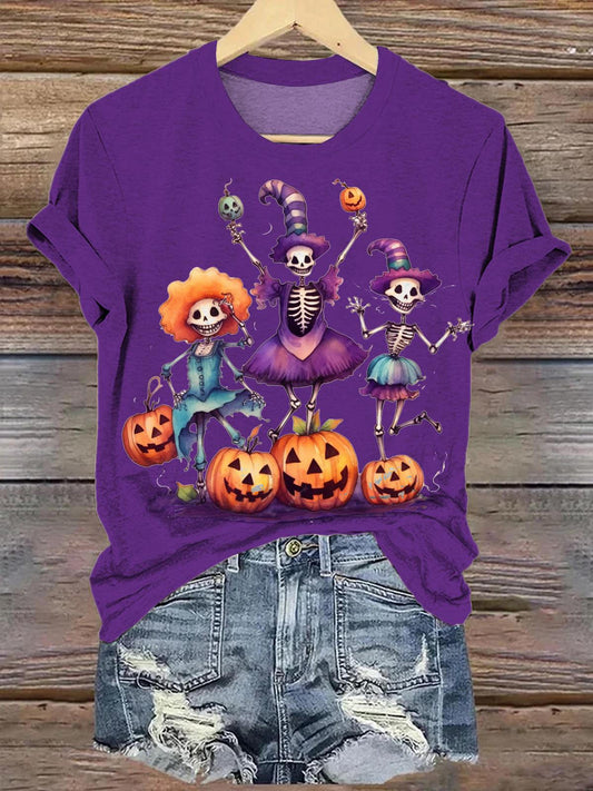 Happy Halloween Skull Crew Neck T-shirt