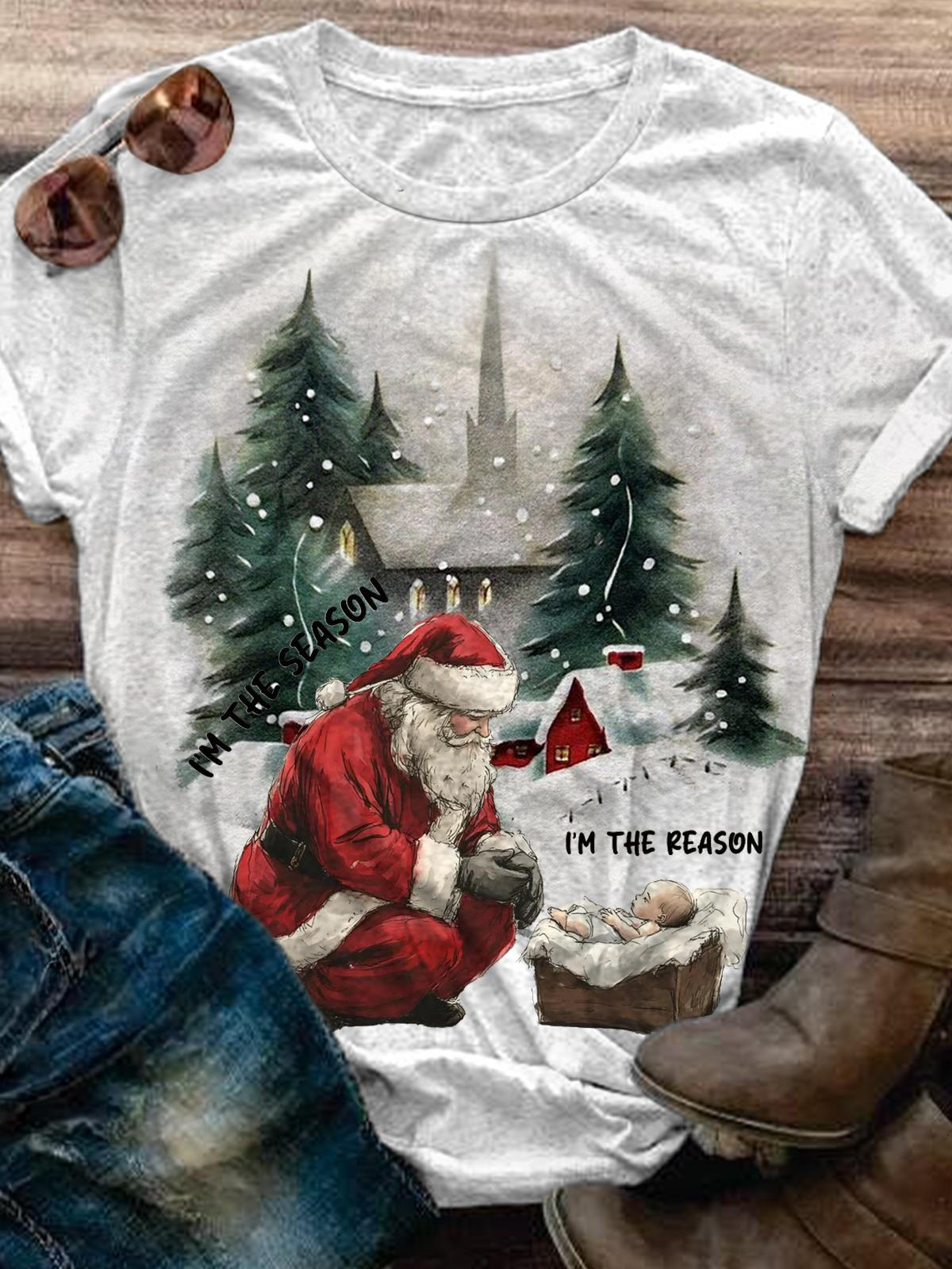 Jesus is the reason For the Season Santa T-shirt