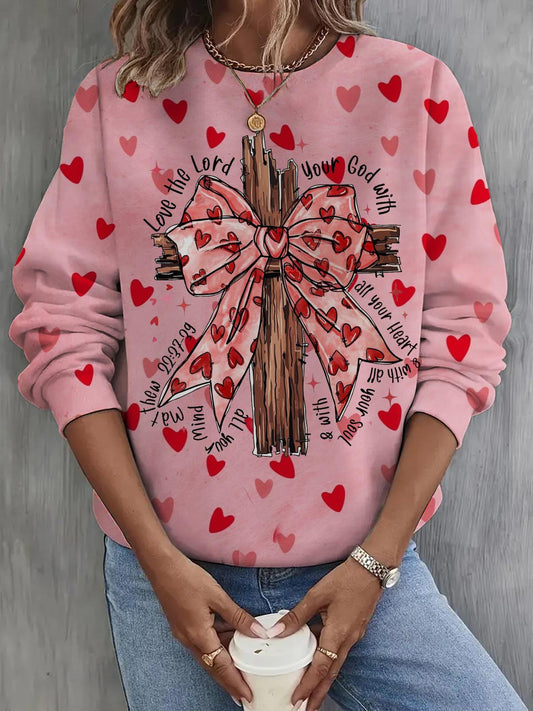 Coquette Valentine Jesus Long Sleeve Casual Top