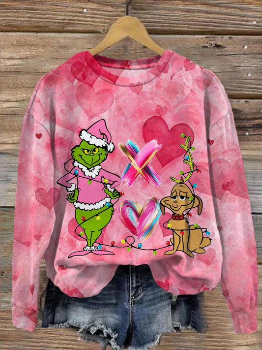 Merry Xoxo Valentines Printed Long Sleeve Casual Top