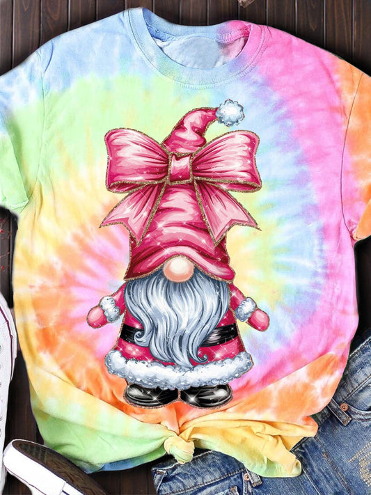 Pink Christmas Gnomes Crew Neck T-shirt