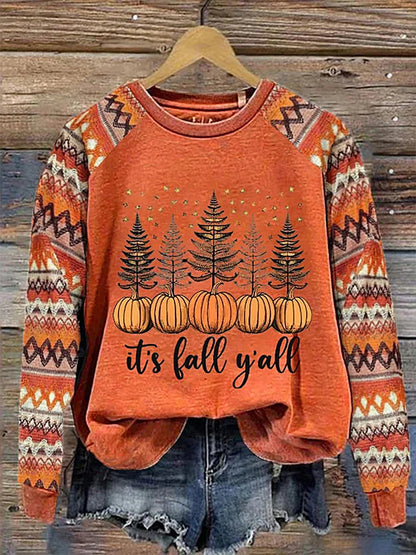 Halloween Pumpkin Print Raglan Long Sleeve Sweatshirt