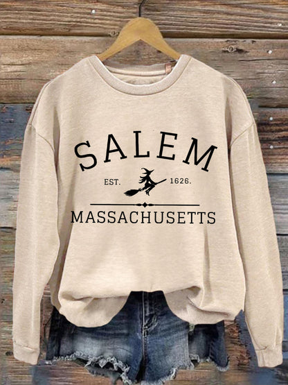 Salem Massachusetts Printed Long Sleeve Casual Top