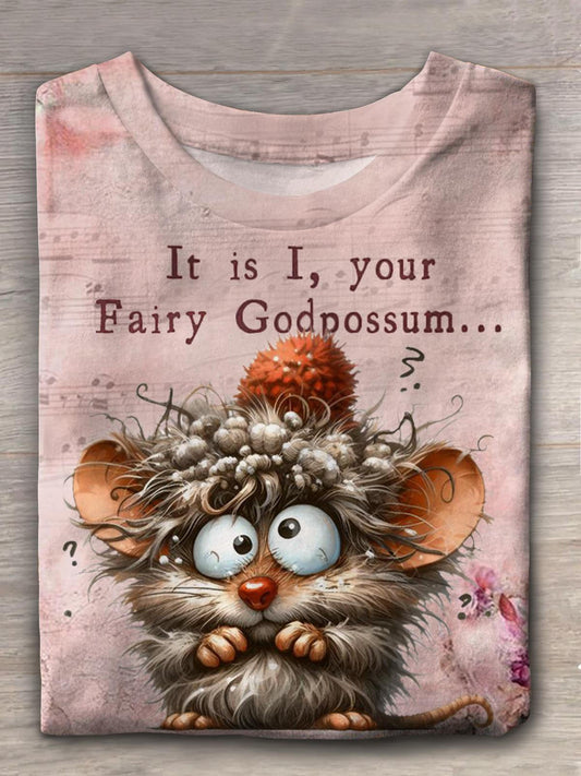 It Is I Your Fairy Godpossum Funny Print T-shirt