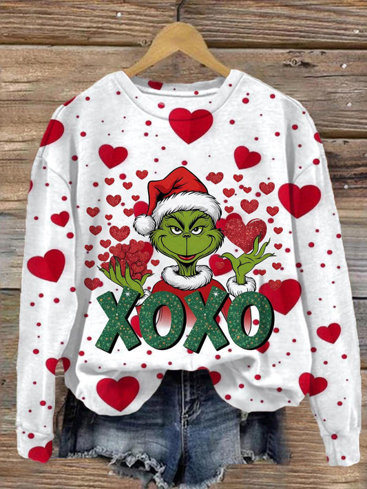 Xoxo Valentines Printed Long Sleeve Casual Top