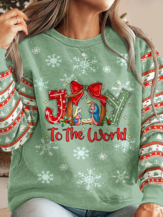 Women's Christian Christmas Crew Neck Casual Sweatshirt