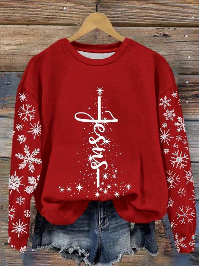 Women's Jesus Snowflake Print Top