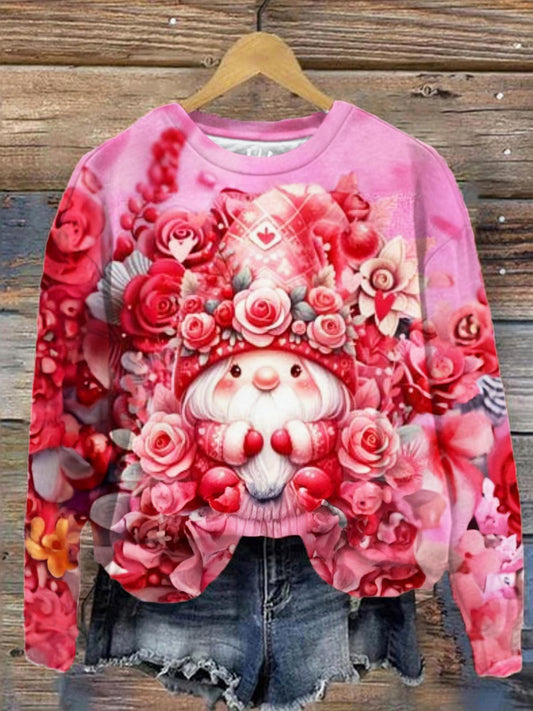 Rose Flower Gnome Long Sleeve Top