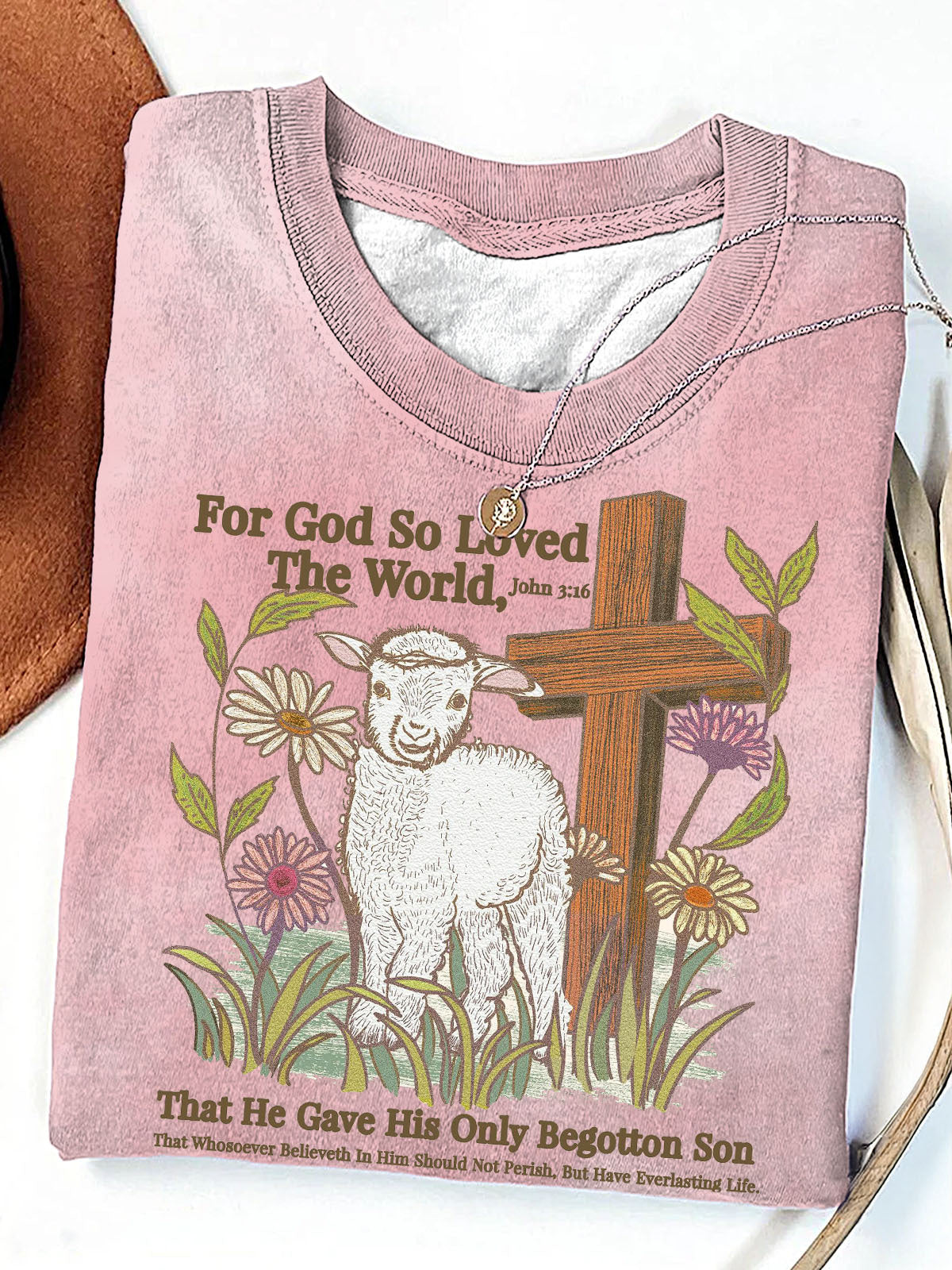 Women's For God So Loved The World Crew Neck T-shirt