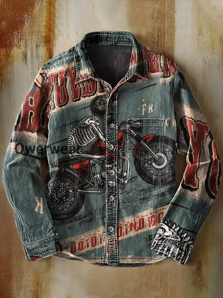 Retro Abstract Gradient Art Print Casual Long Sleeve Shirt A / S